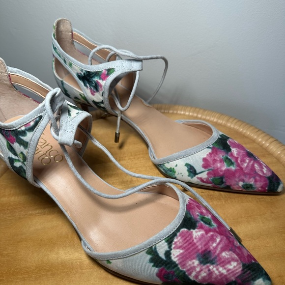 Franco Sarto Women’s Floral Lace-Up Pointed Toe Kitten Heels – Size 6.5 NWOT - Picture 3 of 9